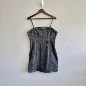 Blue Asphalt. Denim jean mini dress gray wash women’s size large new with tags